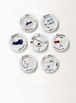 Set of seven plates