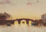 View of the Prachechny bridge with the Summer Garden and the Summer Palace beyond