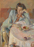 Woman in a cafe, Uzhgorod