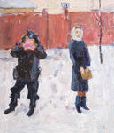 At the bus station